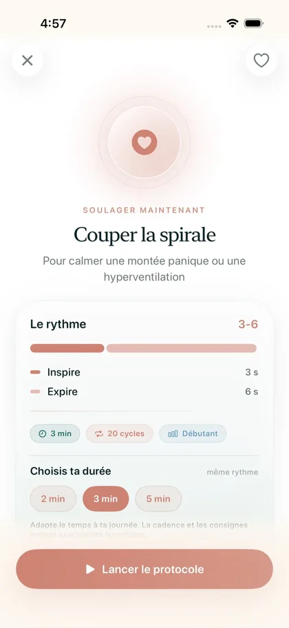 Protocole « Couper la spirale » dans Respire